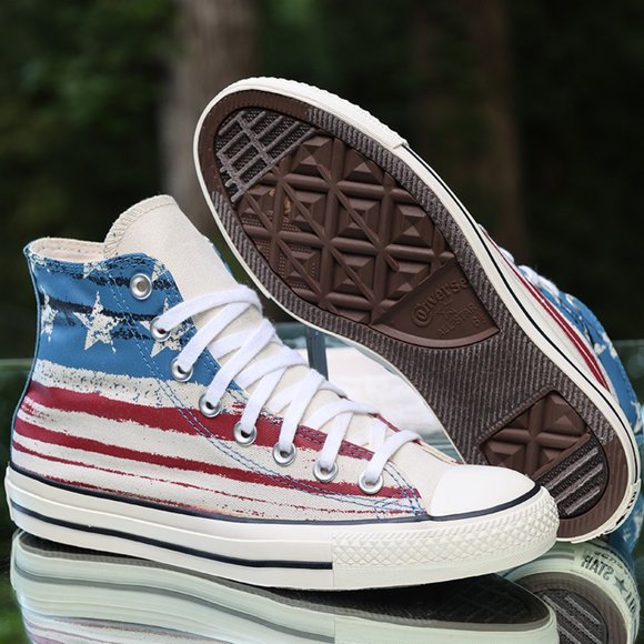 Converse Chuck Taylor All-Star Hi USA Flag Men’s Size 6.5 - Picture 5 of 13